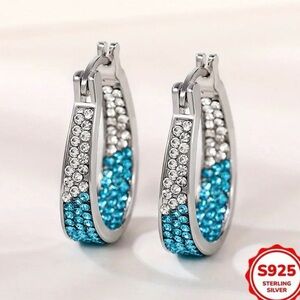 S925 Popular Colored Earrings With Cooper Inlaid A3.